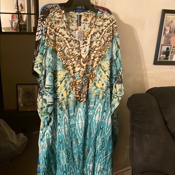 Dresses Elegant Blue And Brown Womens Kaftan Dress Poshmark — free download